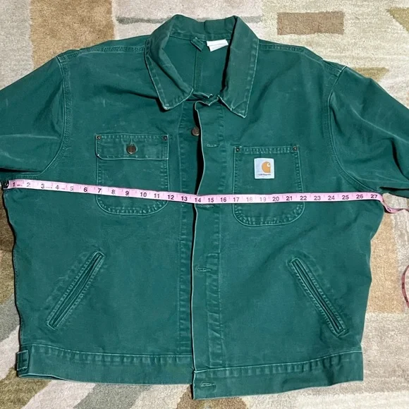 Carhartt Unlined Chore Jacket CU1058 XL CACTUS GREEN, GRAIL/VTG/MINT